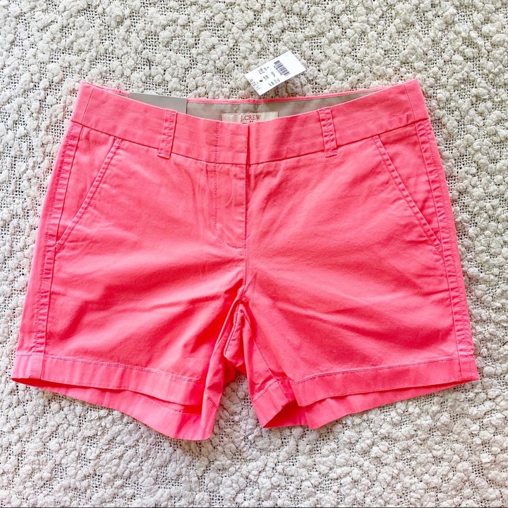 NWT J Crew Factory 5” City Fit Chino Short Coral Pink 2
